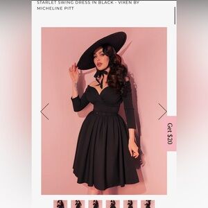 STARLET SWING DRESS IN BLACK - VIXEN BY MICHELINE PITT EUC SIZE LARGE